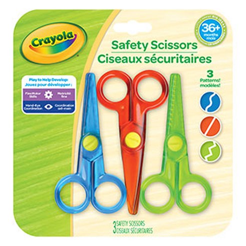 크레욜라 유아용 안전가위 3종 세트, 혼합색상, 1세트