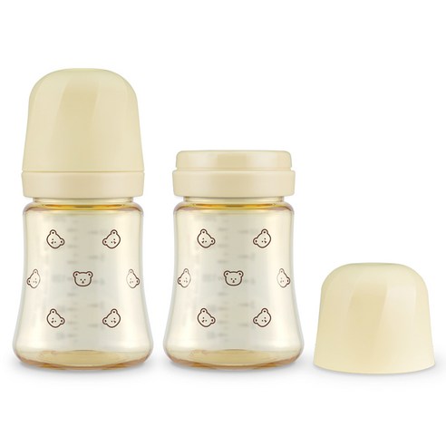 그로미미 유아용 PPSU 돗꼼 젖병 트윈팩, 버터, 200ml, 2개