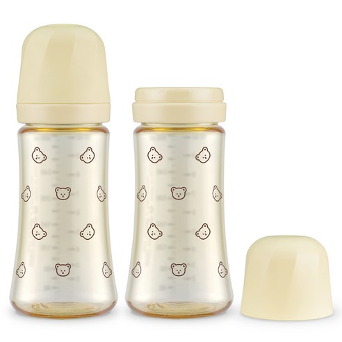 그로미미 유아용 PPSU 돗꼼 젖병 트윈팩, 버터, 200ml, 2개