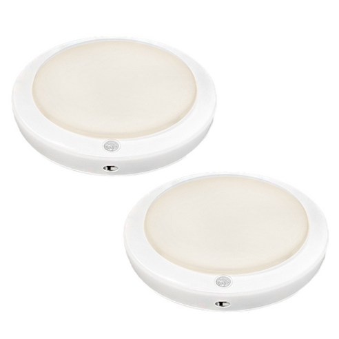 LED 방습 스마트 원형 센서등 15W, 화이트 + 주백색, 2개