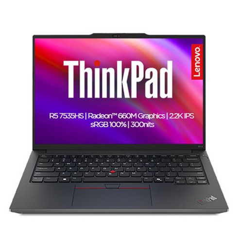 레노버 2025 씽크패드 E14 G6 라이젠5 라이젠 7000 시리즈, BLACK, 512GB, 16GB, Free DOS, 21M3006VKD