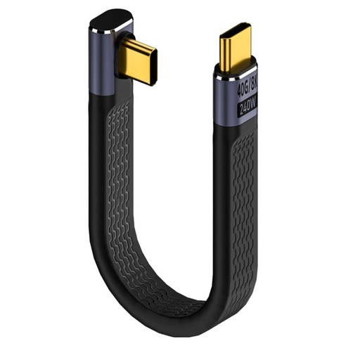 컴스 USB 4.0 Type C 40Gbps 케이블 꺾임 M / M, 1개, 14cm