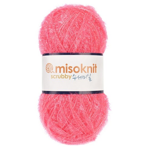 미소털실 펄 수세미실 80g, 24핫핑크, 1개
