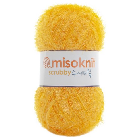 미소털실 펄 수세미실 80g, 64머스터드, 1개