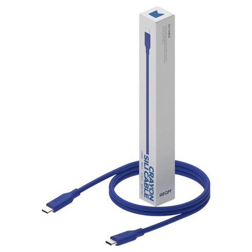 리큐엠 C타입-C타입 크레용 숏 고속충전 데이터 전송 케이블 60W, COBALT BLUE, 1개, 30cm