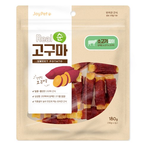 조이펫 강아지 리얼 순 간식, 혼합맛(고구마/소고기), 180g, 1개