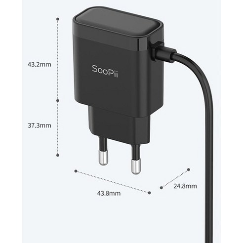 수피 C타입 군대 반입가능 일체형 18W 퀵차지 고속 충전기 2m 이미지 3