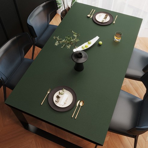 하우즈룸 가죽 방수 식탁 테이블매트, 딥그린, 대형(60 x 120 cm), 1개