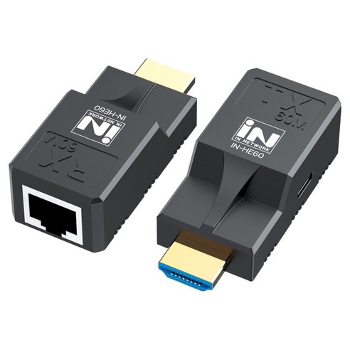 인네트워크 FHD 지원 HDMI 신호 장거리 전송 리피터 IN-HE60, 1개, 48.7mm