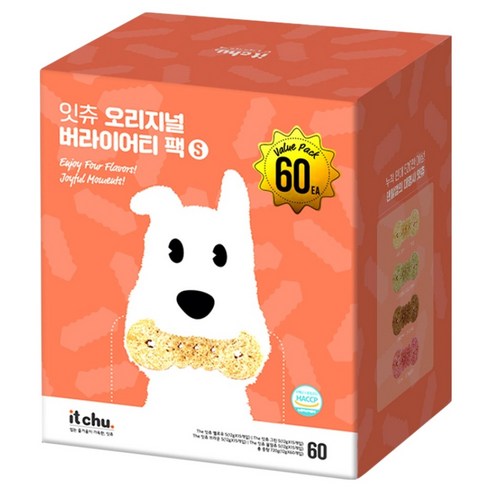 잇츄 강아지 오리지널 버라이어티 팩 덴탈껌 S 4종 x 15p, 옐로우 + 그린 + 브라운 + 꿀잠츄, 720g, 1개