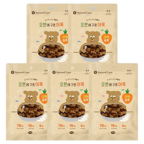 네츄럴코어 강아지 오븐에 구운어묵 간식, 야채, 5개, 100g