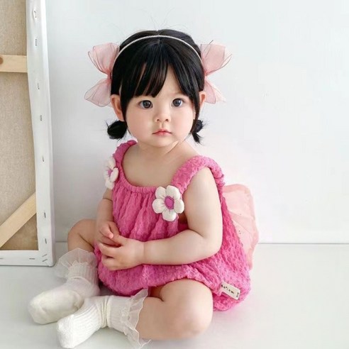 스타도어 여아용 플라워 요정 민소매 바디수트