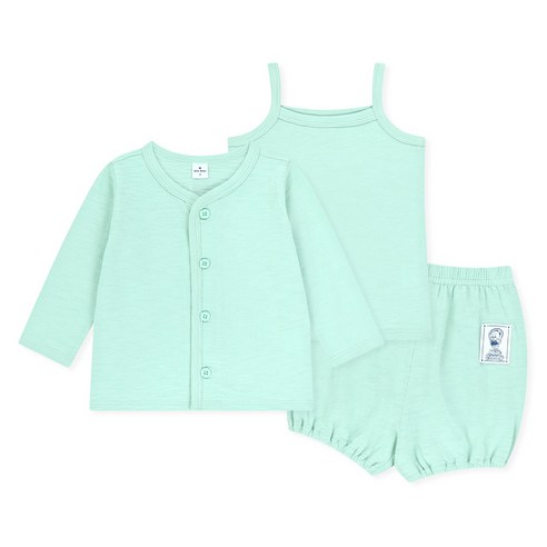 MilkBaby 아동용 보들보들 시원 가디건 + 민소매 + 팬츠 세트