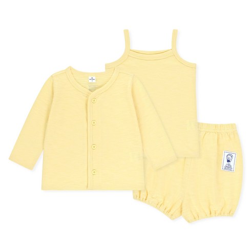 MilkBaby 아동용 보들보들 시원 가디건 + 민소매 + 팬츠 세트