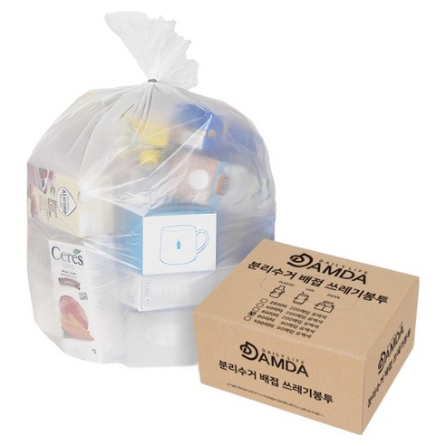 담다비닐 분리수거함 쓰레기봉투 배접형 80p, 80L, 1개