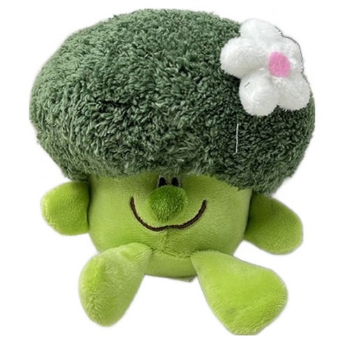 순잠 머리에 꽃 단 브로콜리 인형키링 12cm, 큰브로콜리, 1개