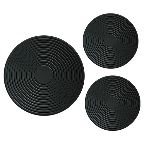 홈르네 원형 인덕션 보호매트 대 + 소 2p 세트, 블랙, 1세트