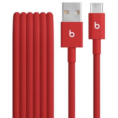 Apple USB A타입 to C타입 Beats 우븐 케이블, 래피드 레드, 1개, 1.5m 래피드 레드, 1개, 1.5m