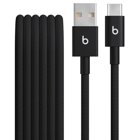 Apple USB A타입 to C타입 Beats 우븐 케이블, 볼트 블랙, 2개, 1.5m