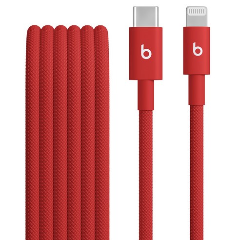 Apple C타입 to Lightning Beats 우븐 케이블, 래피드 레드, 1개, 1.5m