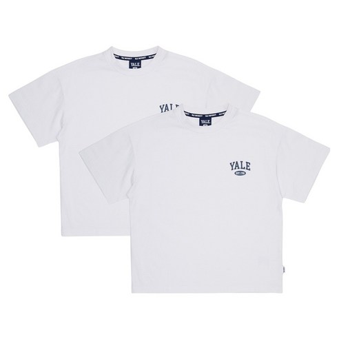 예일키즈 아동용 통기성 예일 아치 로고 하프 슬리브 면 티셔츠 YJPT2PE23292 2p