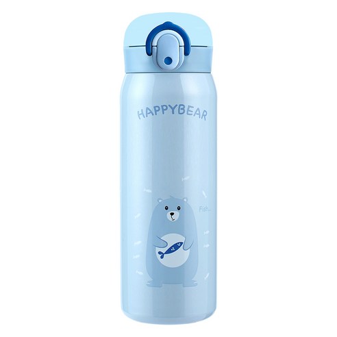 해피베어 원터치 보온보냉병, 스카이블루, 450ml, 1개