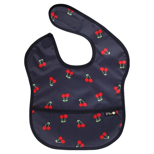 플리에 유아용 방수 이유식 턱받이, 곤색체리, 1개