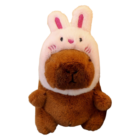 다다랜드 뚠빵한 카피바라 동물 인형 키링, 12cm, 토끼카피바라, 1개