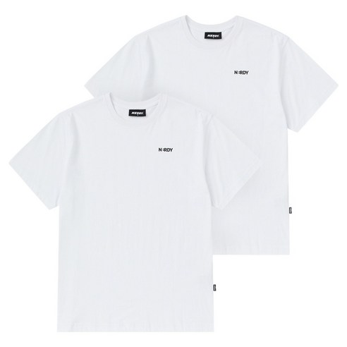 널디 남녀공용 25SS 스몰 로고 반팔 티셔츠 2p M | 화이트