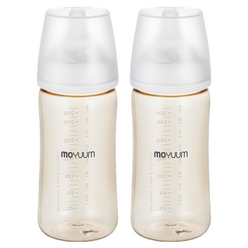 모윰 유아용 3세대 PPSU 올인원 베이직 젖병 유꼭지, 스노우, 270ml, 2개