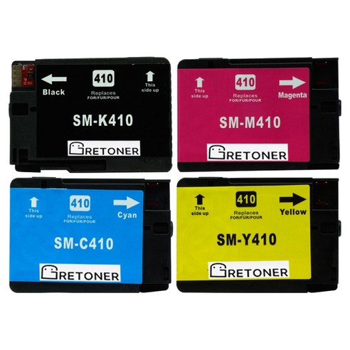 삼성 INK-K410 + C410 + M410 + Y410 호환 잉크 카트리지 4색 세트, 검정, 파랑, 빨강, 노랑, 1세트