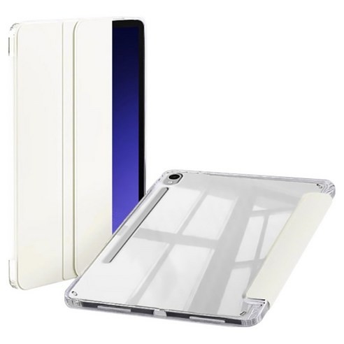 S펜 수납 클리어 커버 케이스 갤럭시탭S10+/S9+/FE+ 크림 CY-23 + 태블리스 S펜 수납 클리어 커버 케이스, 1개