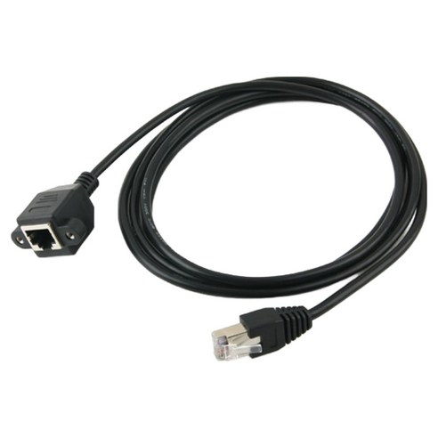 컴스 RJ45 포트 연장MF 브라켓 연결용 판넬형 케이블 젠더 ITB739, 1개, 2m