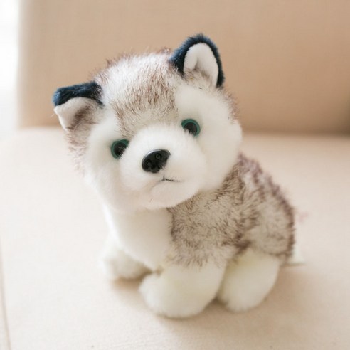 순잠 포근하고 사랑스러운 허스키 인형, 그레이, 1개, 20cm