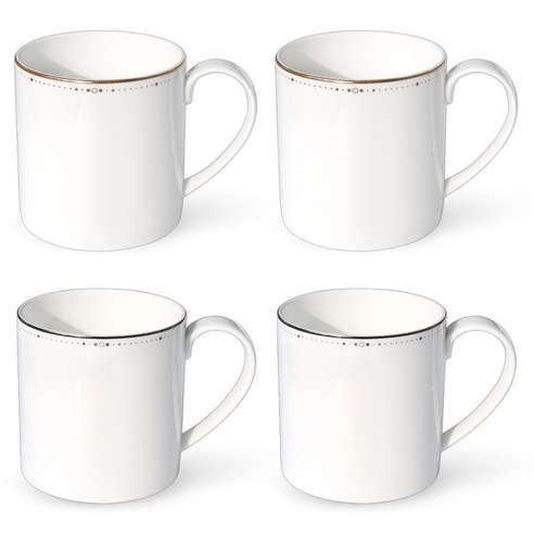 한국도자기 본차이나 위시스 4인 머그컵 350ml x 2종 x 2p 세트, 골드, 플래티늄, 1세트