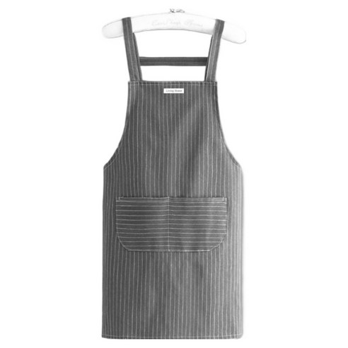 리빙홈 패브릭 스트라이프 앞치마, 그레이, 1개