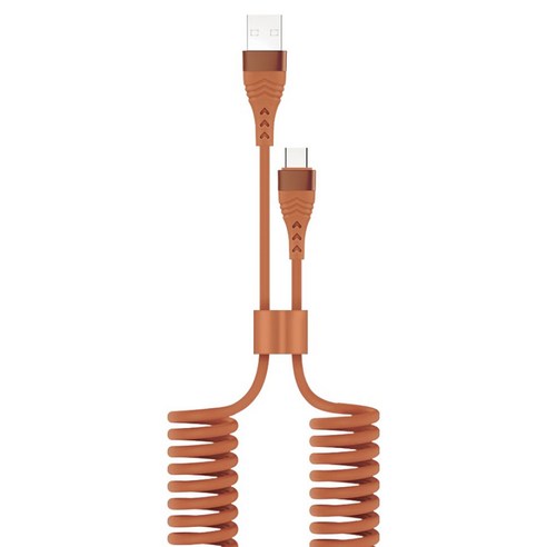 스마텍 A타입-C타입 USB 초고속 충전 스프링 케이블 STCB-S1 UC, 브라운, 1개, 1.5m