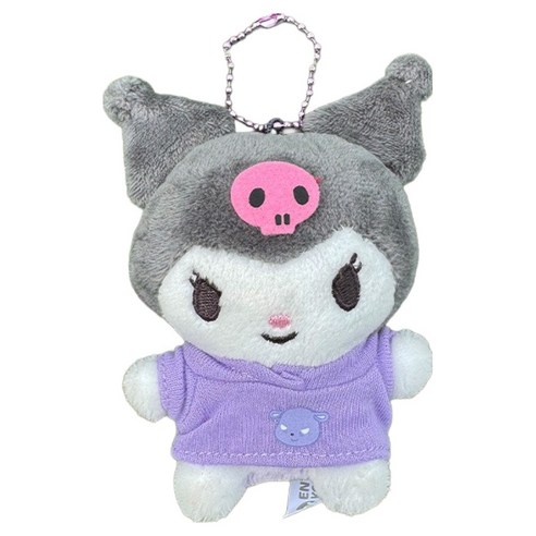 산리오 봉제인형 후드 가방걸이, 쿠로미, 1개, 8cm