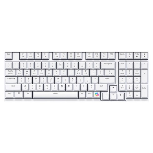 앱코 AI 코파일럿 무선 펜타그래프 키보드, 제조사축, MK98, 화이트