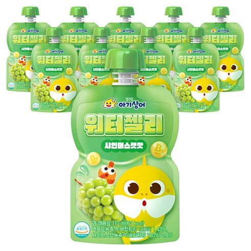 아텍스 핑크퐁 아기상어 워터젤리, 110ml, 10개, 샤인머스캣맛