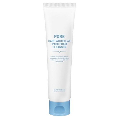 스와니코코 포어 케어 화이트 클레이 팩 폼 클렌저, 1개, 100ml