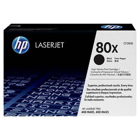 HP 80x 정품 토너 CF280X, 검정, 1개