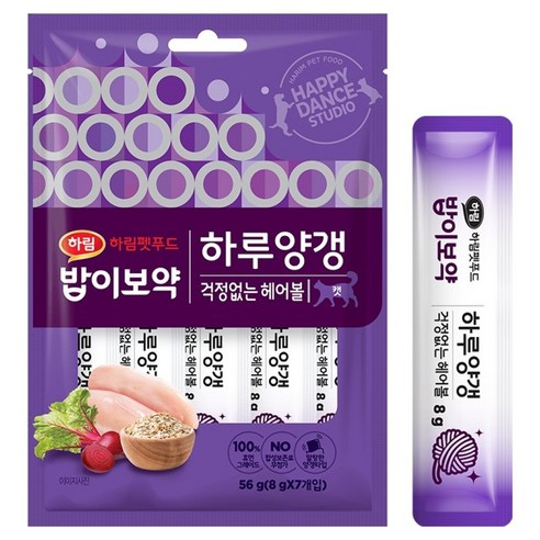 하림펫푸드밥이보약 캣 하루양갱, 걱정없는 헤어볼, 56g, 1개