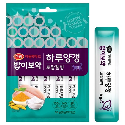 하림펫푸드밥이보약 고양이 토탈웰빙 하루양갱 7p, 닭고기, 56g, 1개