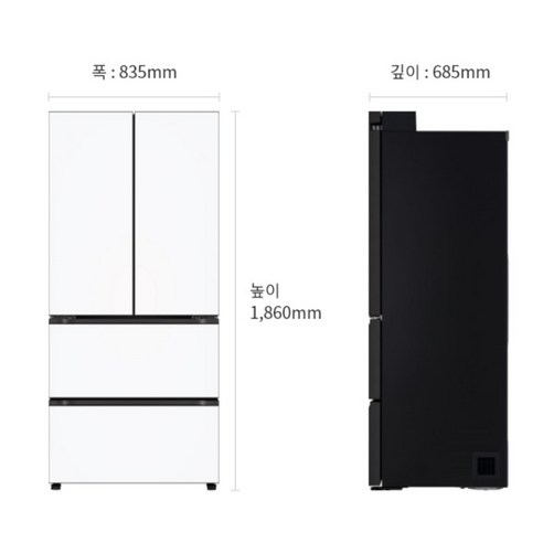 LG전자 디오스 오브제컬렉션 김치톡톡 Fit Max 4도어 480L 스탠드형 김치냉장고 방문설치 이미지 3