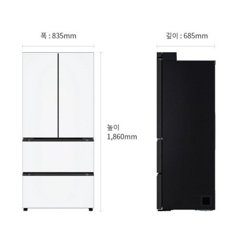 LG전자 디오스 오브제컬렉션 김치톡톡 Fit Max 4도어 480L 스탠드형 김치냉장고 방문설치 이미지 3