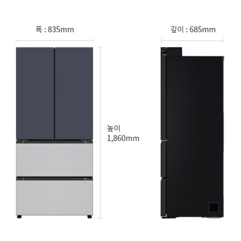 LG전자 디오스 오브제컬렉션 김치톡톡 Fit Max 4도어 480L 스탠드형 김치냉장고 방문설치 이미지 3