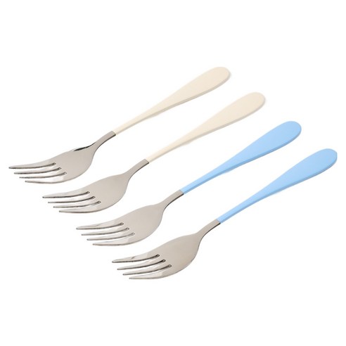 모던하우스 크림소다 티포크 4p, 크림 + 블루, 1개 크림 + 블루, 1개