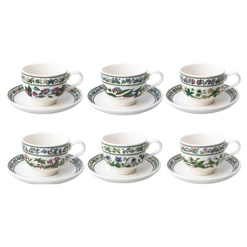 포트메리온 뉴베리에이션 커피잔 T형 6인조 Tea Cup Saucer T 6종 세트 0.2L, B세트, 1세트