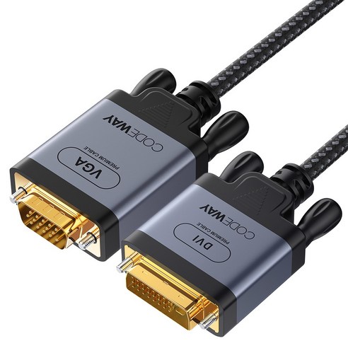 코드웨이 DVI-D to RGB VGA 케이블, 1개, 1.2m
